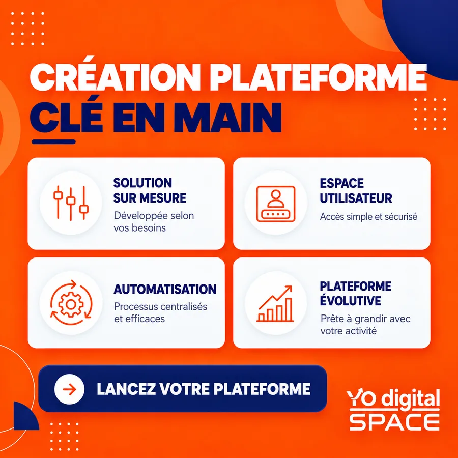 Logiciel sur mesure au Maroc : plateforme web avec espace utilisateur, automatisation, plateforme évolutive